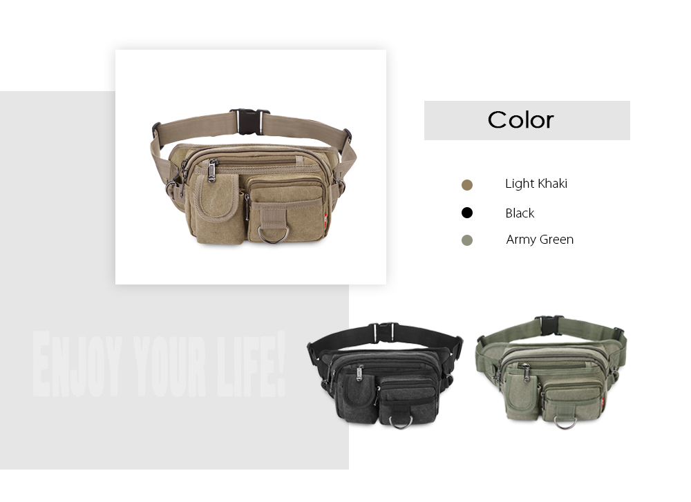 Canvas Waist Bag Men Fanny Bum Pack Male Casual Phone Pouch