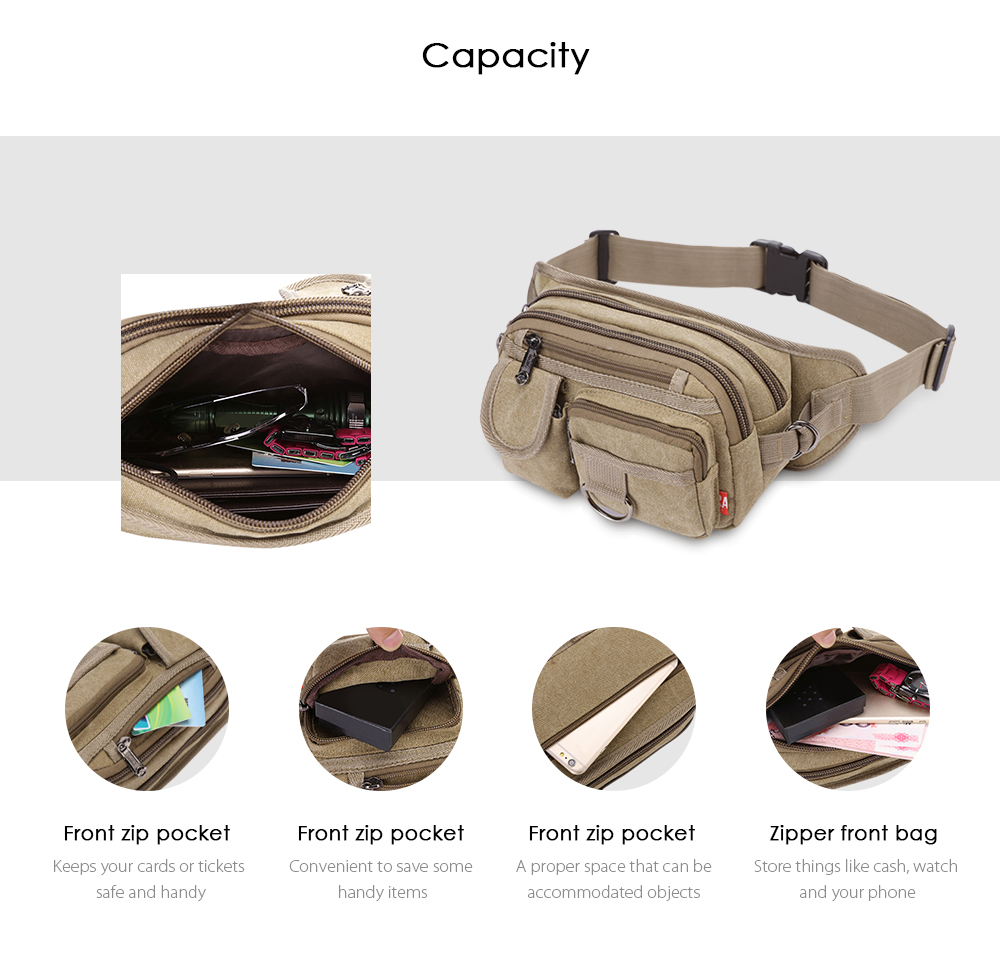 Canvas Waist Bag Men Fanny Bum Pack Male Casual Phone Pouch