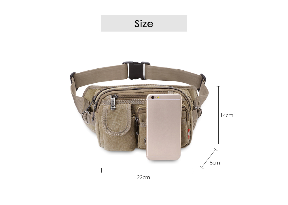 Canvas Waist Bag Men Fanny Bum Pack Male Casual Phone Pouch