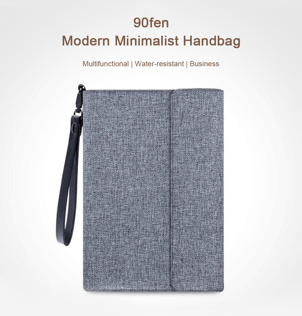 90fen Modern Minimalist Business Multifunctional Water-resistant Handbag
