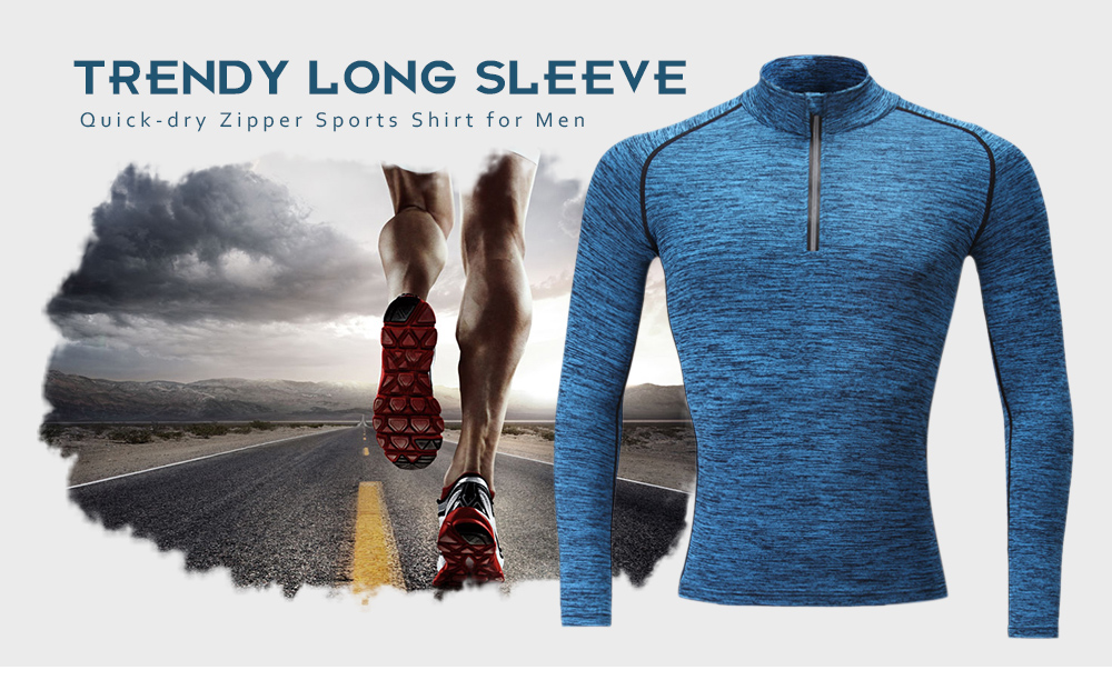 SB902 Male Sports Shirt Trendy Quick Dry Long Sleeve Tight-fitting Exercise Wear for Men