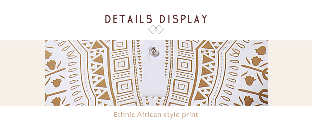 ZT - PL02 Men African Print Pullover Short Sleeve Summer Casual Shirt with Turn-down Collar