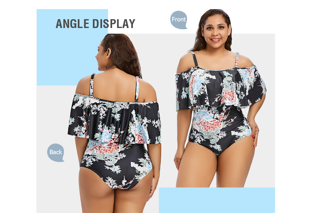 Plus Size Flower Cami Swimsuit