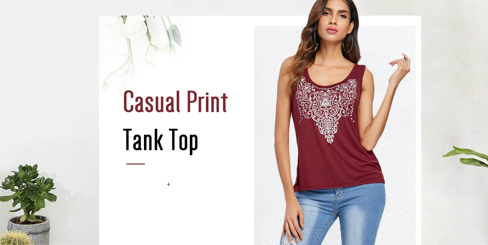 Print Casual Tank Top