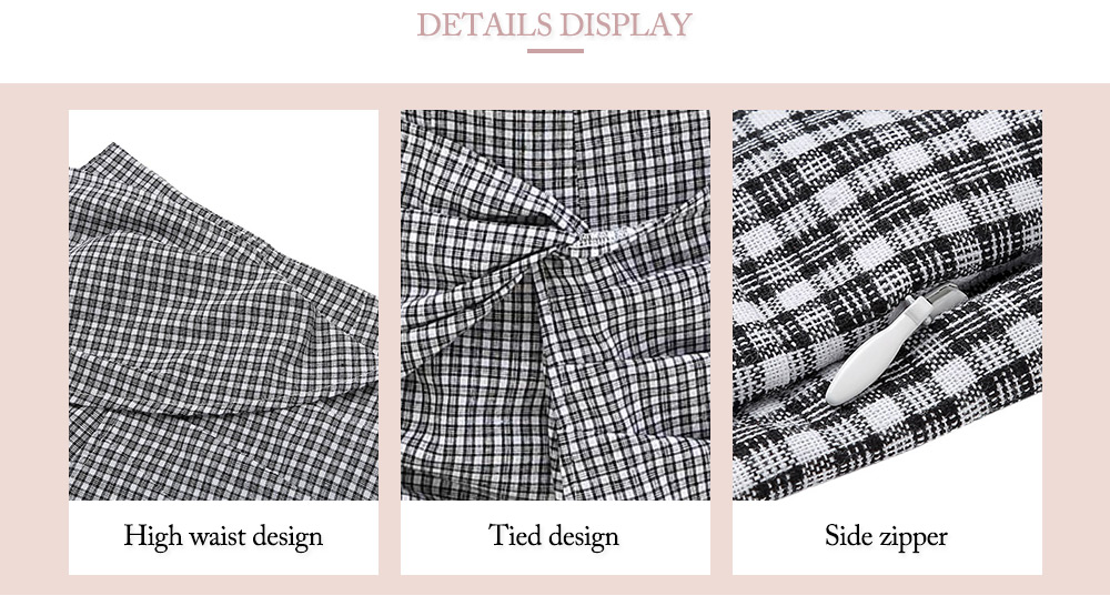 High Waist Plaid Tied Layered Zipper Pants Women Mini Shorts High Waist Plaid Tied Layered Zipper Pants Women Mini Shorts