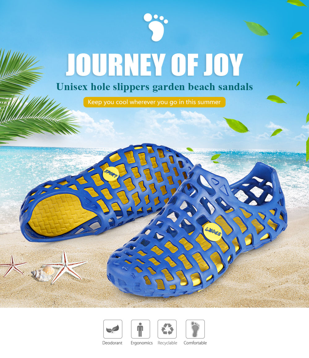Trendy Unisex Hole Slippers Garden Beach Clogs Rain Outdoor Sandals