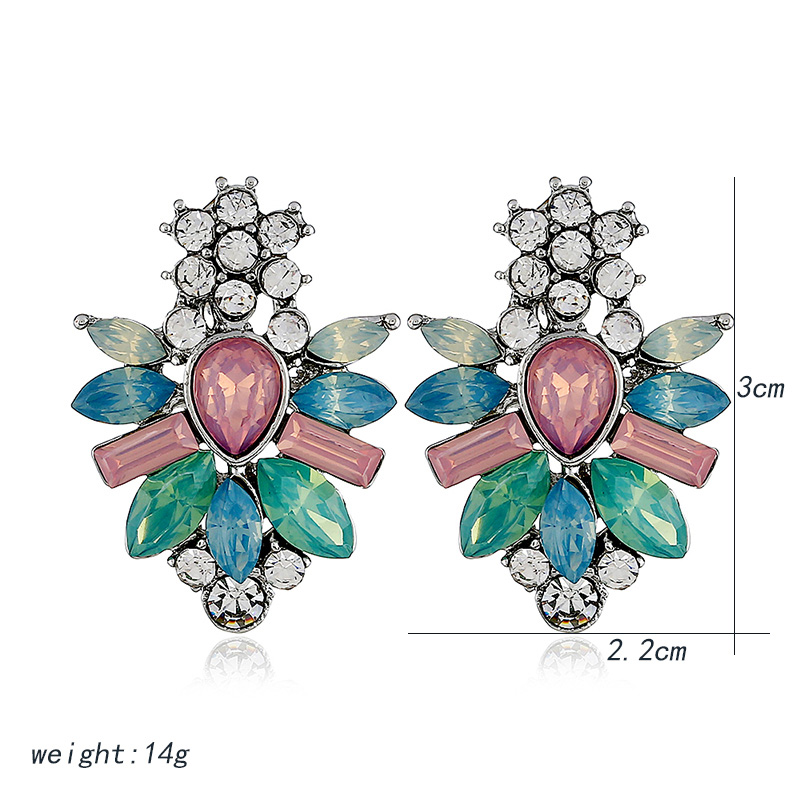 Elegant Rhinestone Faux Crystal Inlaid Drop Earrings