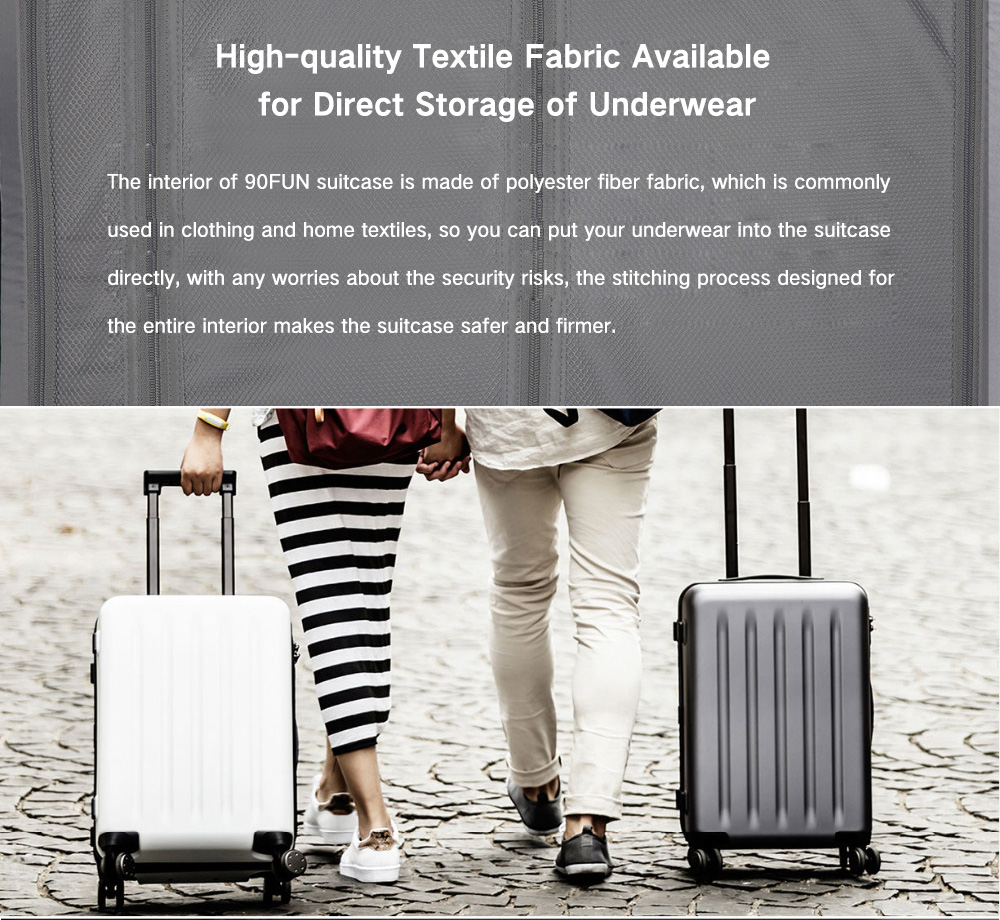 90FUN PC Suitcase with Universal Wheel Travel Luggage