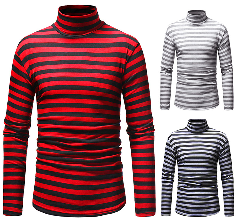 Classic Stripes Turtleneck Long Sleeve T-shirt
