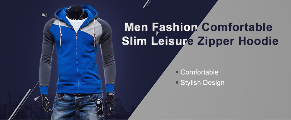 Fashion Comfortable Slim Leisure Zipper Hoodie for Men