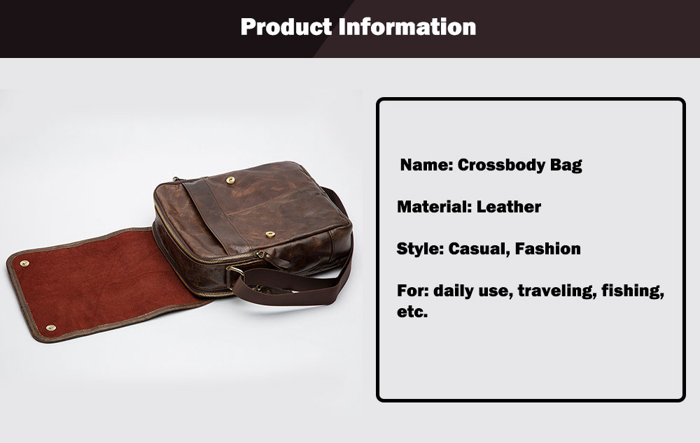 MVAPE Classic Leather Portable Crossbody Bag for Men