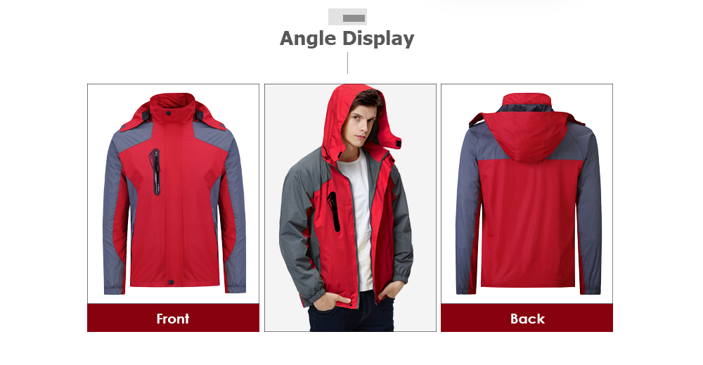 Hooded Long Sleeve Pocket Zipper Hoodie Windbreaker Men Outdoor Jacket