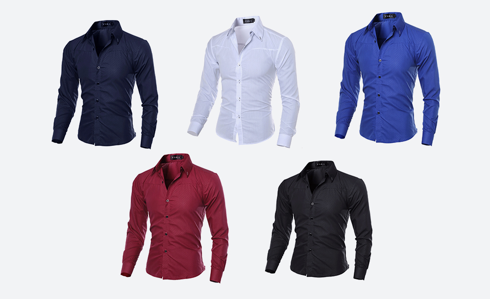 Stylish Slim Print Long Sleeve Shirt for Men