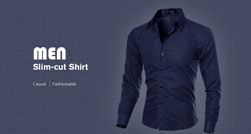 Stylish Slim Print Long Sleeve Shirt for Men