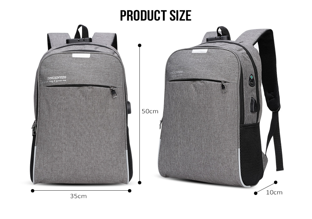 DINGXINYIZU USB Charging Bag Night Reflection Anti-theft Backpack