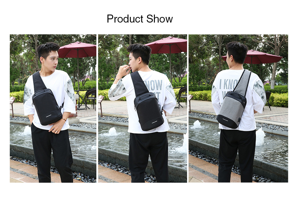 HUWAIJIANFENG Smart USB Recharge Casual Chest Bag for Man