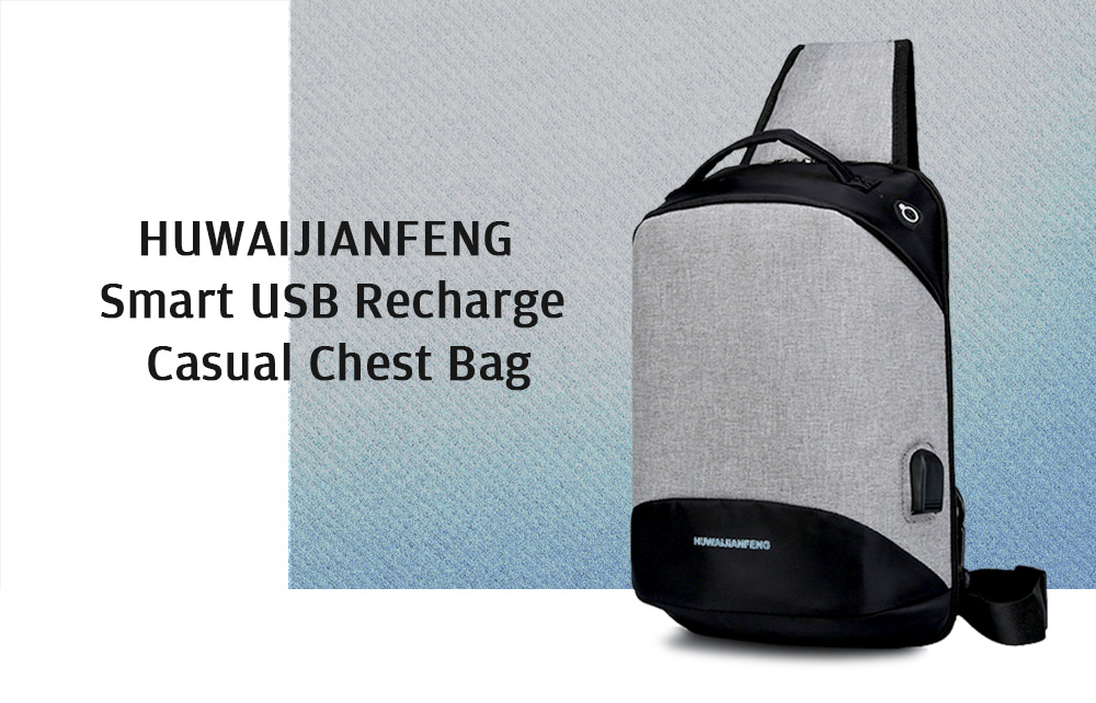 HUWAIJIANFENG Smart USB Recharge Casual Chest Bag for Man