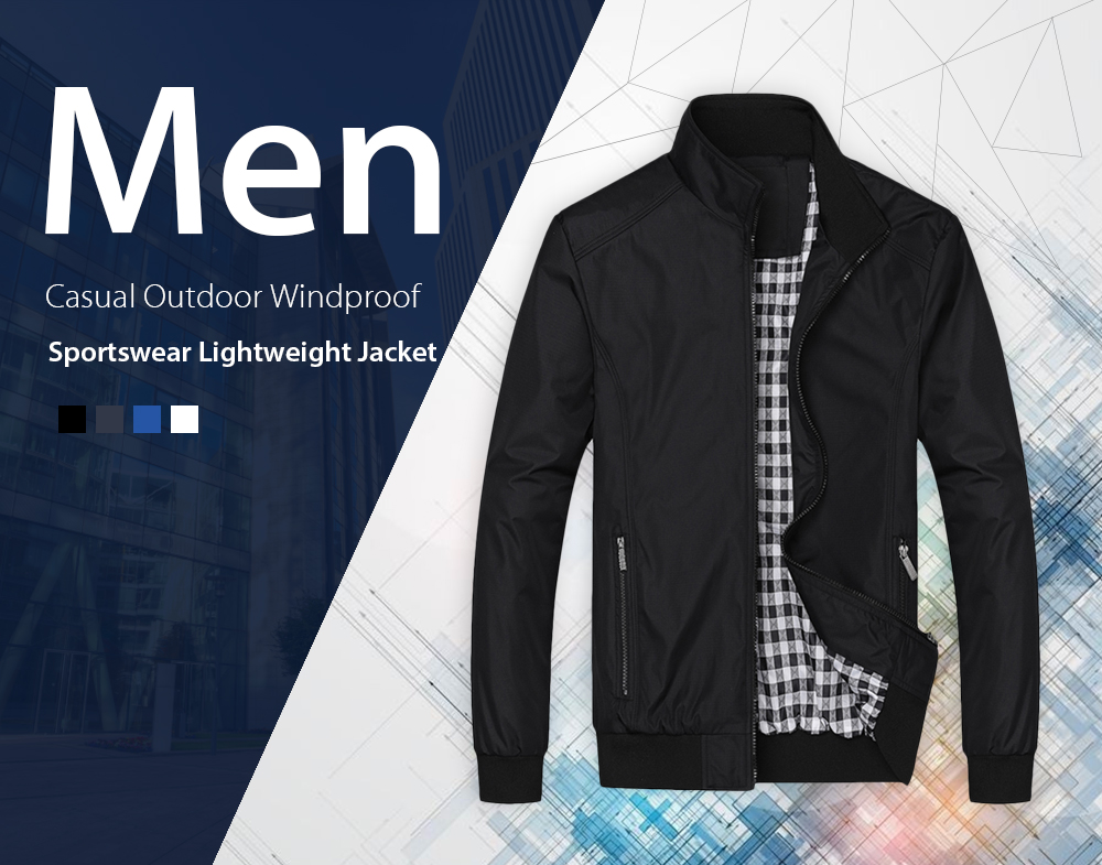 Men Casual Outdoor Windproof Sportswear Lightweight Jacket