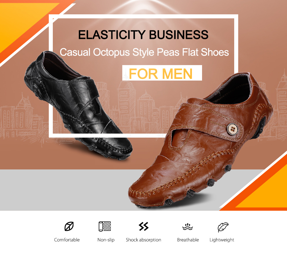 Elasticity Business Casual Octopus Style Peas Flat Shoes for Men