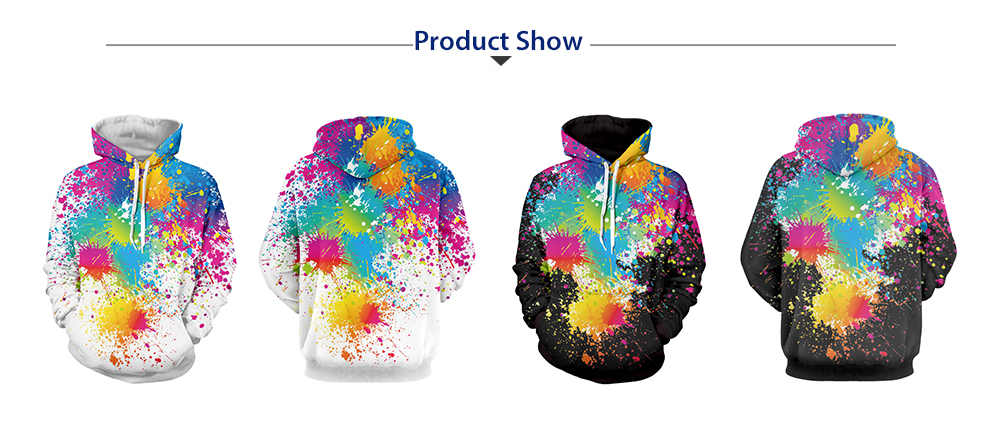 Paint Splatter Print Long Sleeve Pullover Hoodie