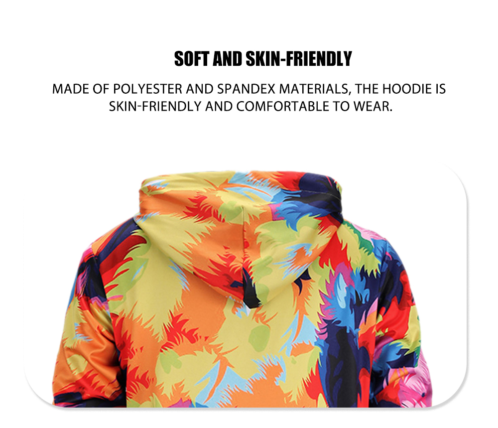 Colormix Lion Print Kangaroo Pocket Hoodie