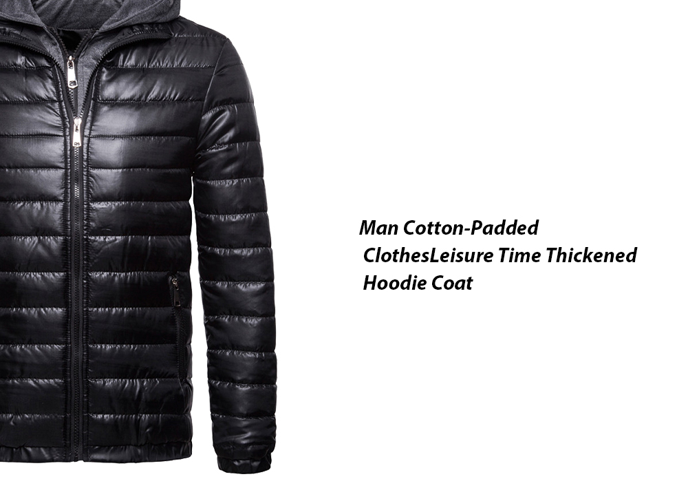 Man Cotton-Padded Clothes Leisure Time Thickened Hoodie Coat