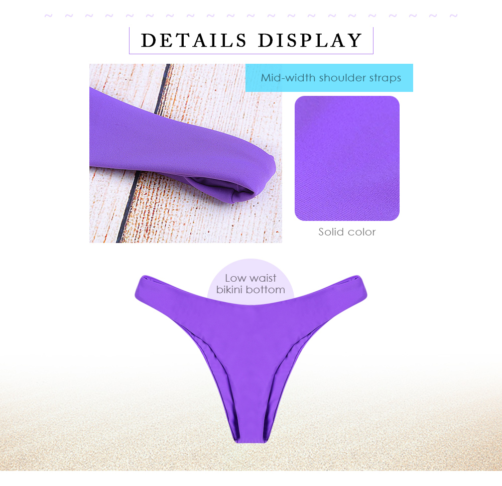 Women Solid Color Bikini Set Swimsuit Swimwear Bathing Swimming Suit