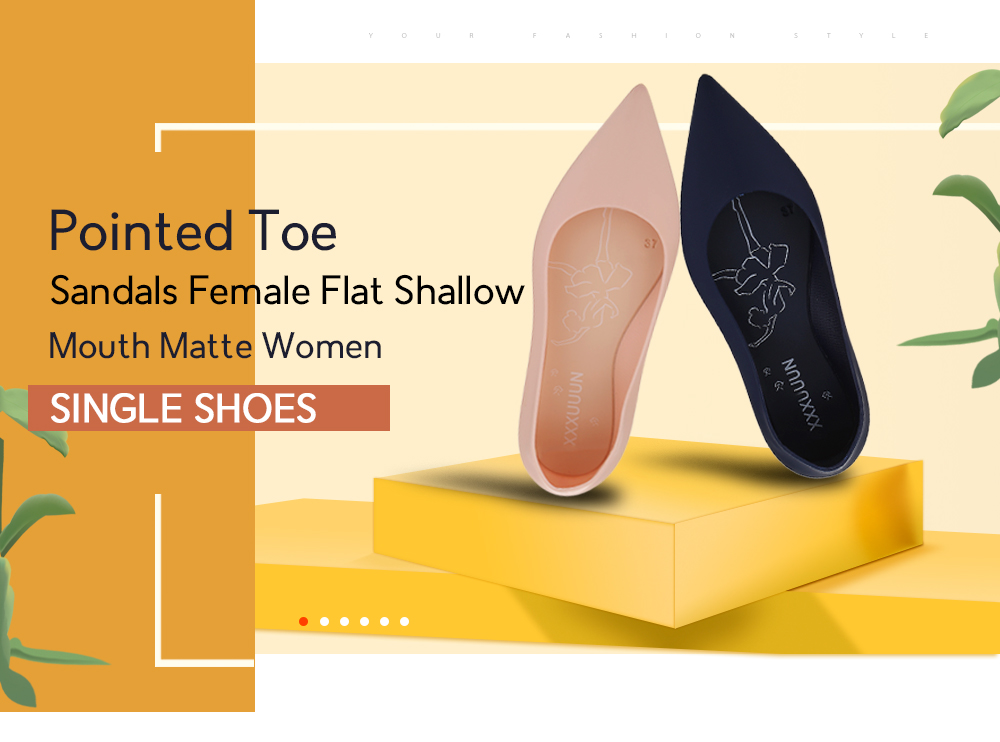 Pointed Toe Sandals Female Flat Shallow Mouth Matte Women Single Shoes