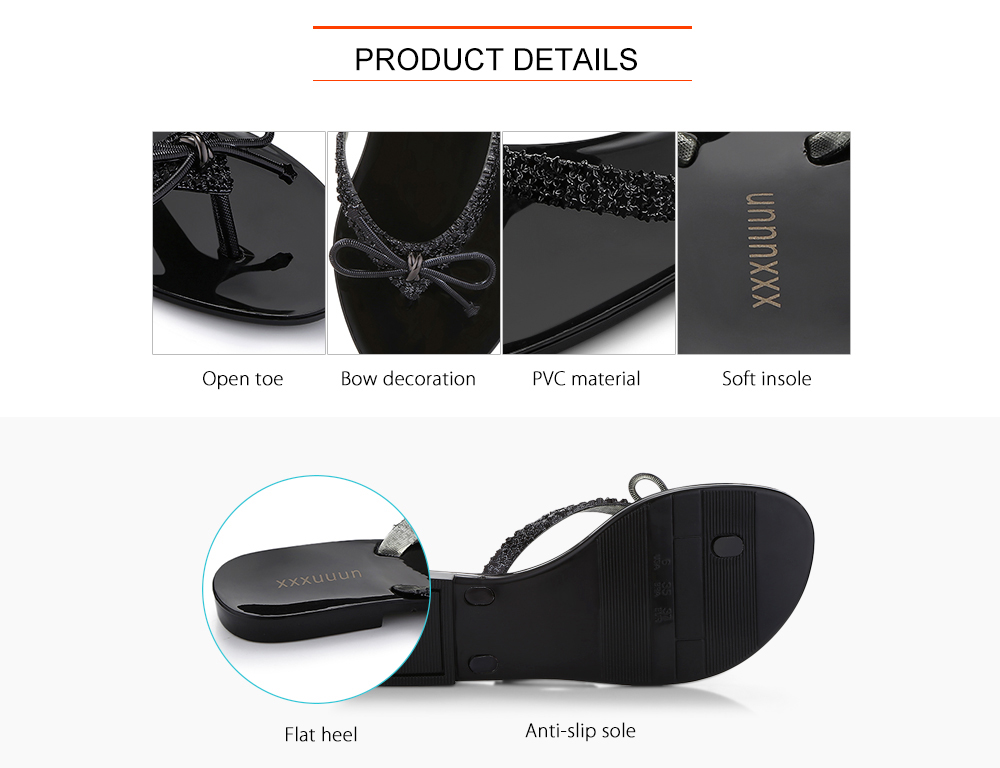 Flip-flops Female Bow Plating Casual Beach Shoes Non-slip Women Sandals