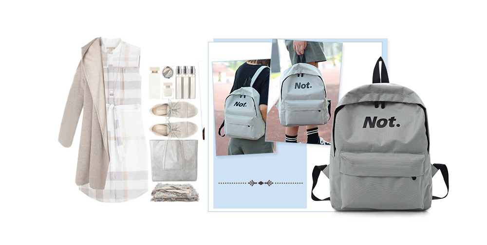 Guapabien Canvas Simple Letter Print Backpack