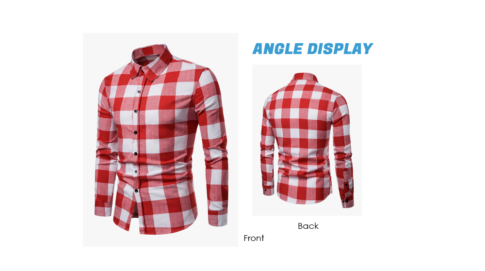 Fashion Slim Fit Lattice Turn Down Collar Long Sleeve Men Shirt