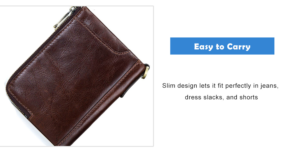 GZCZ Men Multifunctional Wallet Leisure Zipper Anti-theft