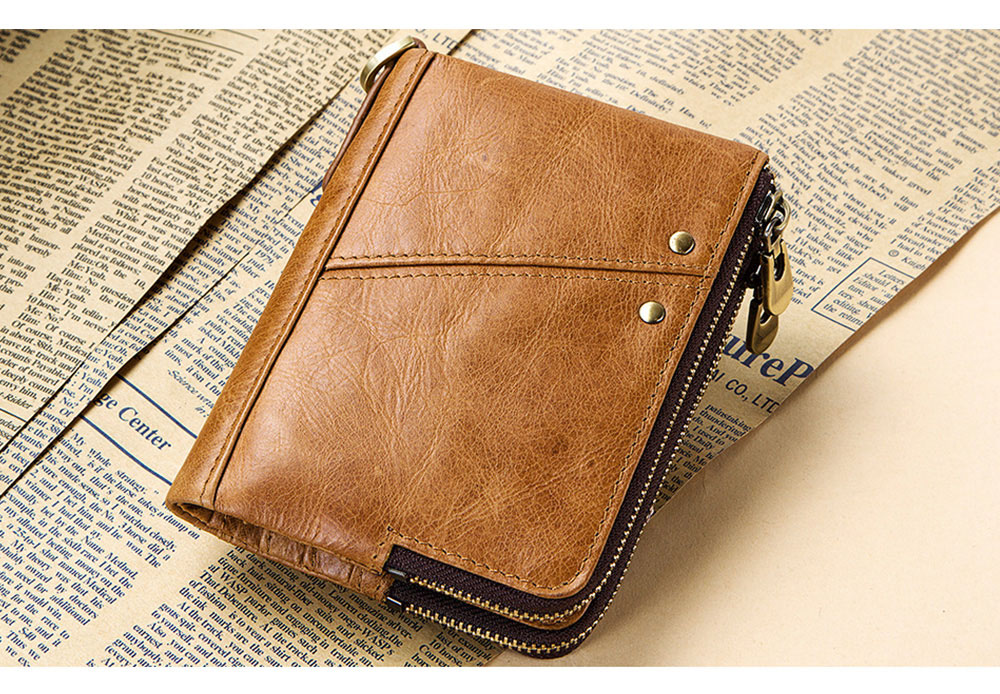 GZCZ Men Multifunctional Wallet Leisure Zipper Anti-theft