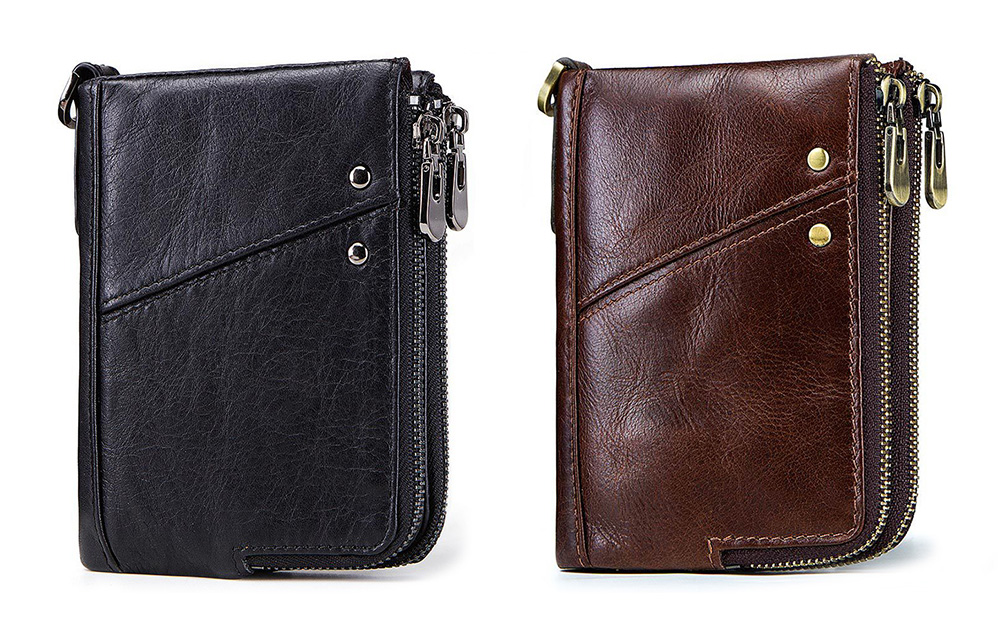 GZCZ Men Multifunctional Wallet Leisure Zipper Anti-theft