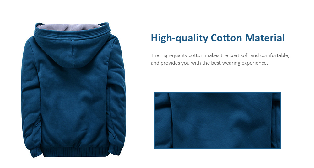 Men's Parka Thickening Plus Velvet Warm Hooded Cotton Clothing Large Size