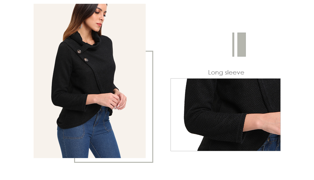 Knitted Pullover Long Sleeve Top Blouse Shirt Cowl Neck Women Clothing