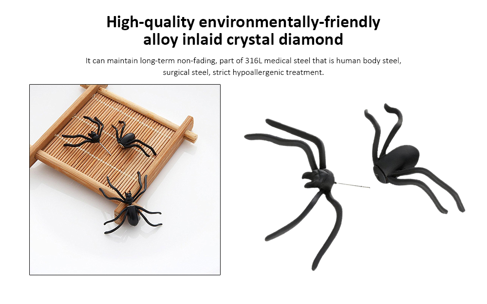 Black Spider Personality Earrings