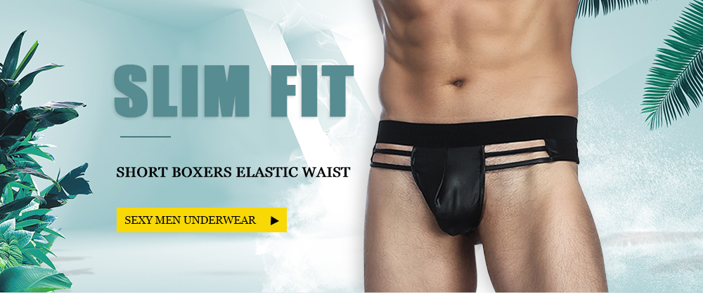 Slim Fit Short Boxers Elastic Waist Sexy Men Underwear