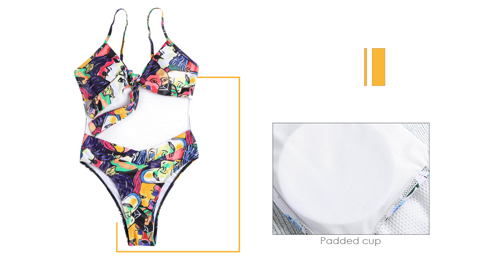 Women Sexy Print Wire Free Swimsuit