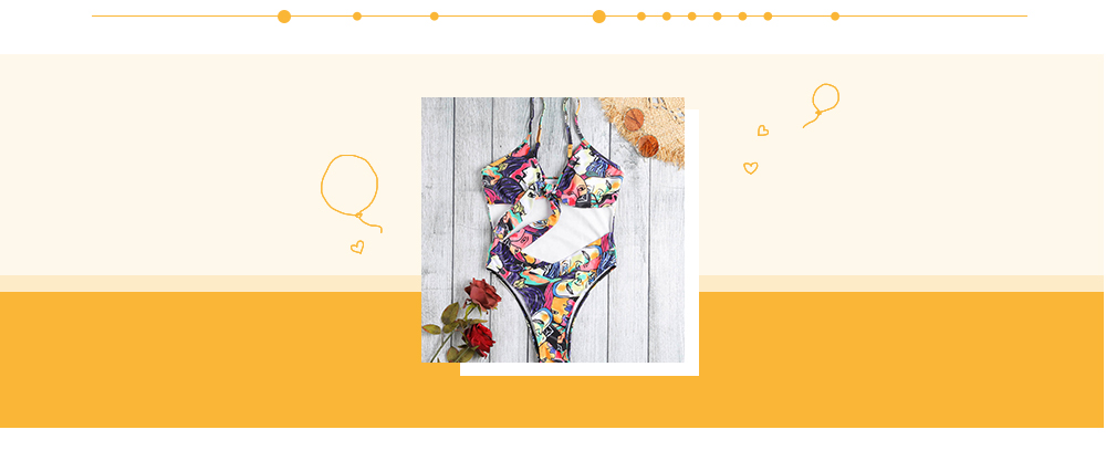 Women Sexy Print Wire Free Swimsuit