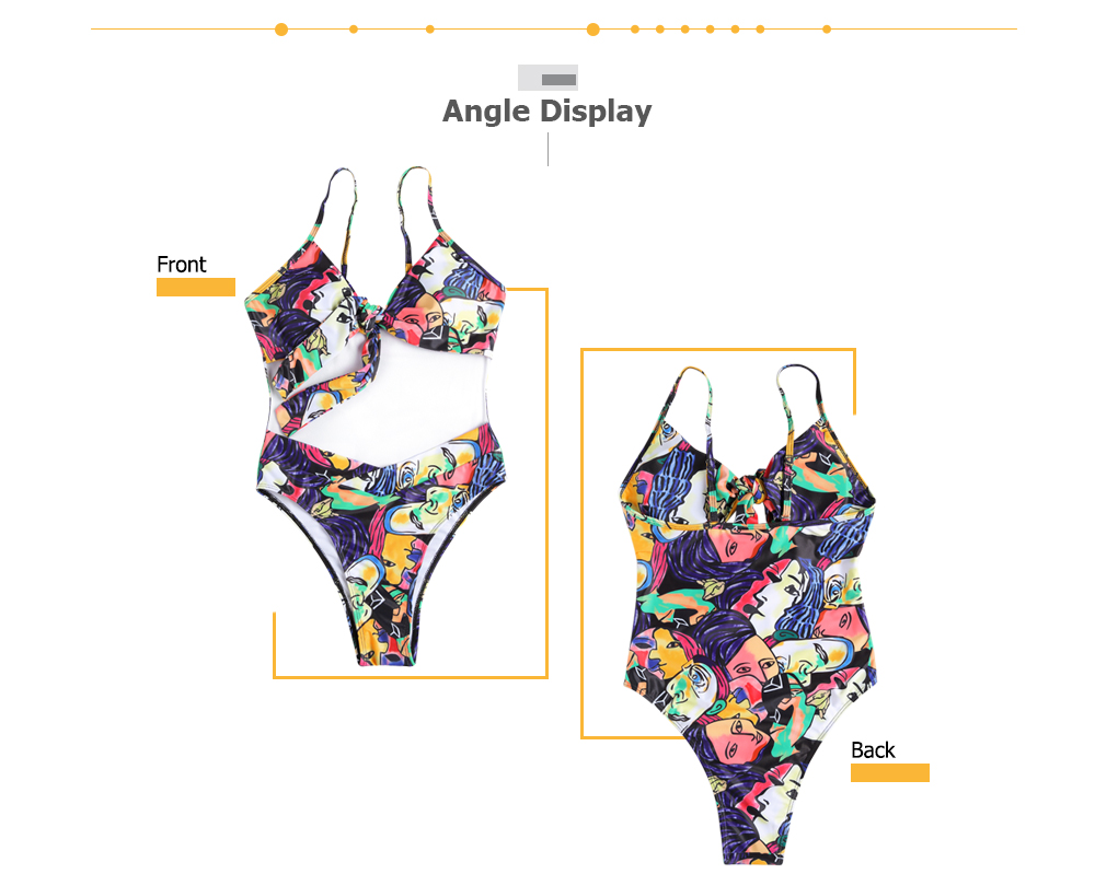 Women Sexy Print Wire Free Swimsuit