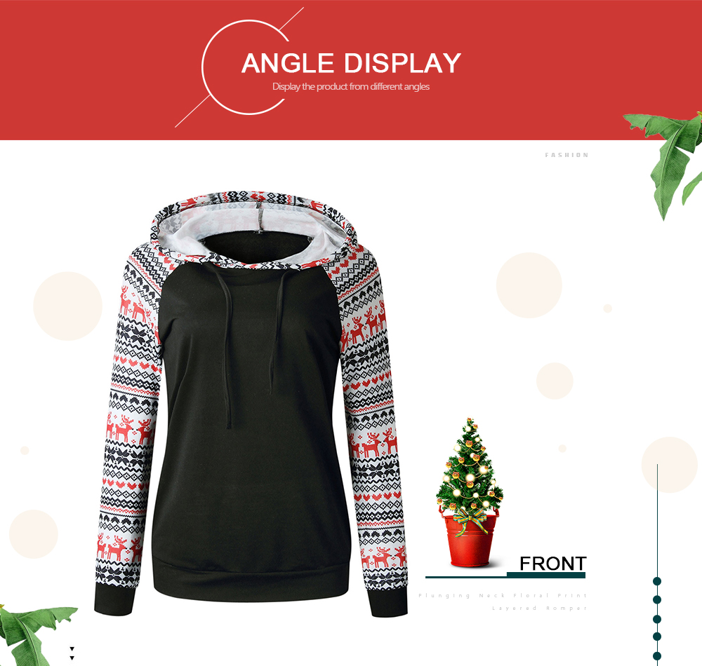 Christmas Raglan Sleeve Pullover Hoodie