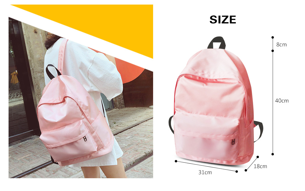 Guapabien Lady Casual Style Solid Color Simple Design Girl Backpack