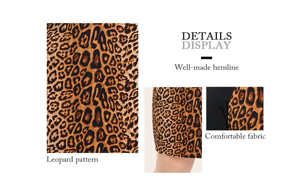 Plus Size Long Sleeves Leopard Bodycon Dress