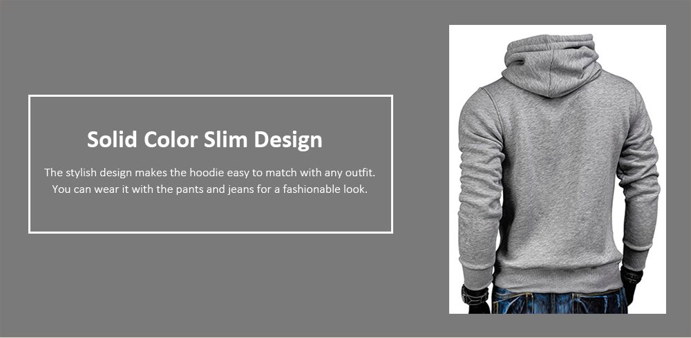 Whole Colored Drawstring Casual Hoodie