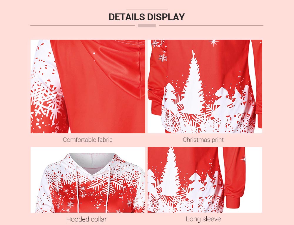 Plus Size Christmas Tree Print Hoodie