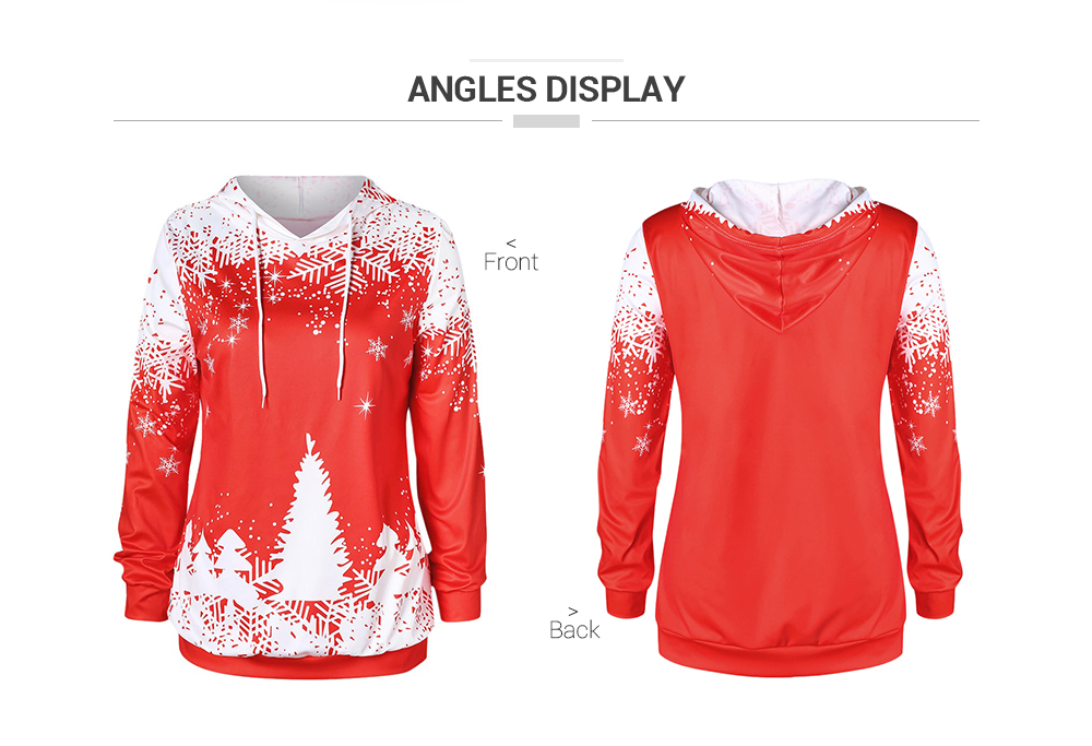 Plus Size Christmas Tree Print Hoodie