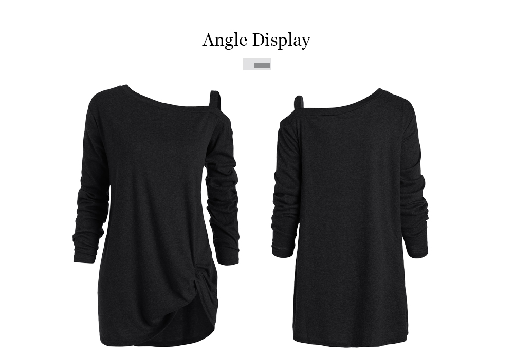 Plus Size Skew Collar Knotted Top