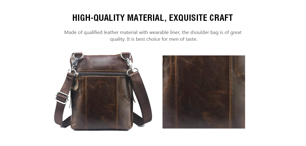 BULLCAPTAIN Vintage Leather Shoulder Bag for Men