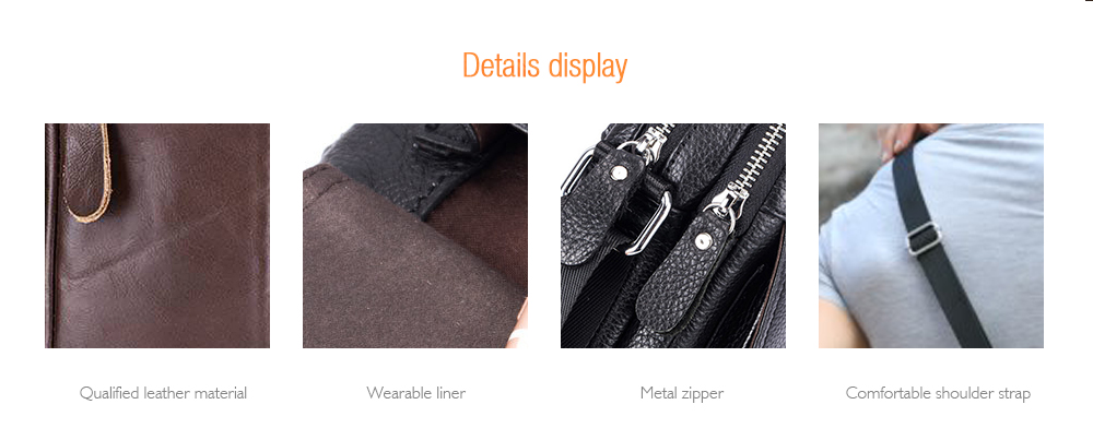 BULLCAPTAIN Casual Genuine Leather Shoulder Bag for Men